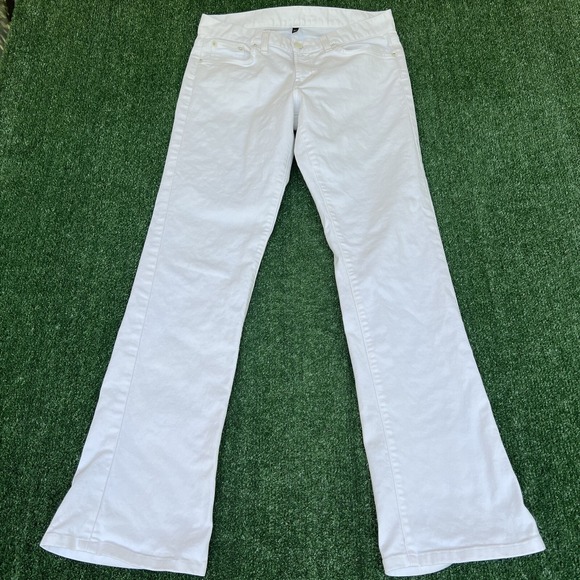 VTG Ralph Lauren Jeans Womens 32x31 White Black Label Flared USA Gold Pony Y2K - Picture 4 of 16